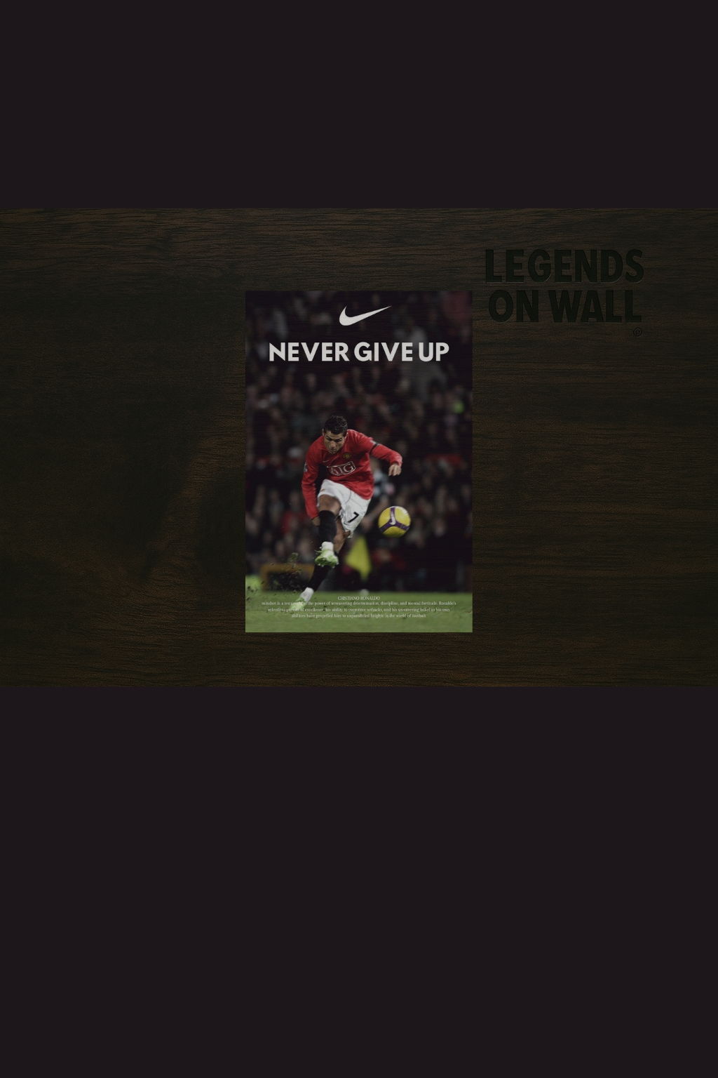 Poster Cristiano Ronaldo - NEVER GIVE UP